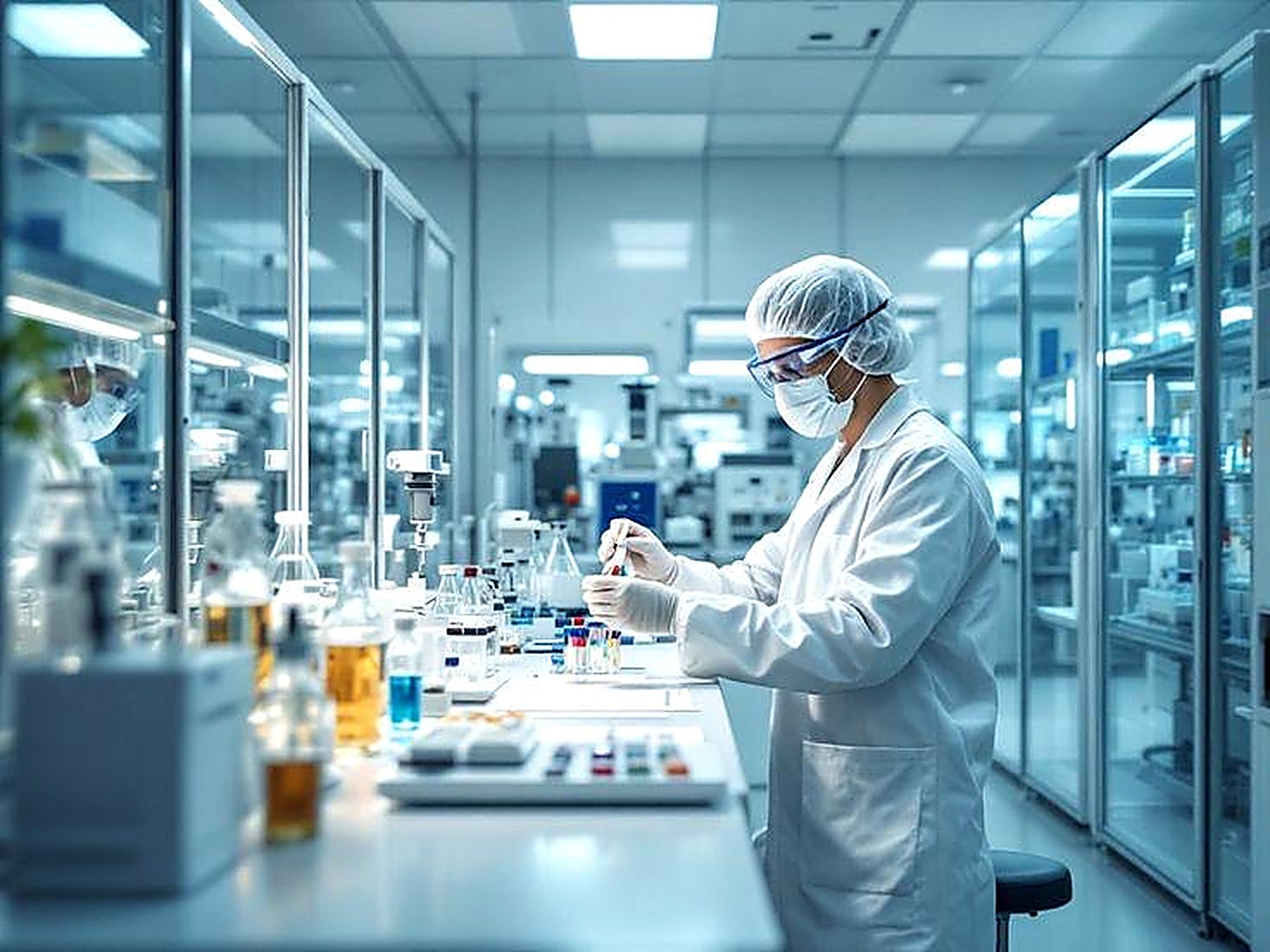 Olivewood Biosciences scientist preparing samples in a research laboratory